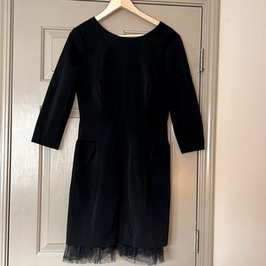 J Crew black Dress with tulle trim
